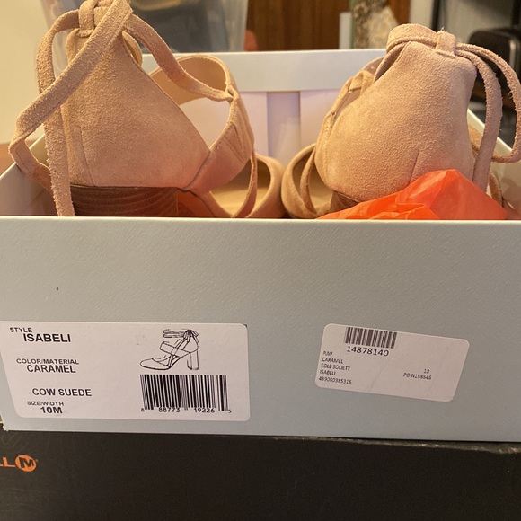 NWT Genuine Suede “Isabeli” Sole Society Lace-Up Heels - Picture 7 of 8